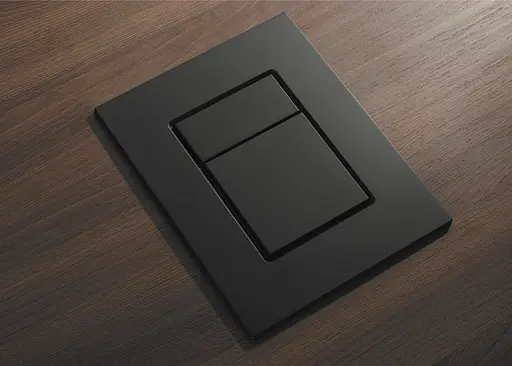 Панель змиву пластикова Koer KT-0607-05 157x198x3mm, кнопка квадратна KR5346, Чорний матовий - фото 2