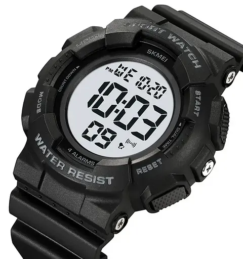 Мужские наручные спортивные часы Skmei 2081 Черный с белым - фото 2