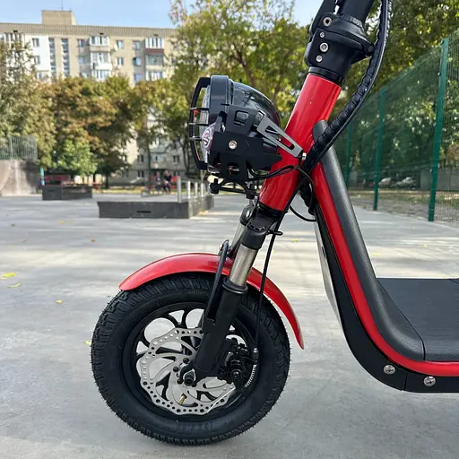 Электросамокат EVOBIKE Zen U12 MAX 2025 года красный | электросамокат с тремя фарами, корзинкой и багажником - фото 3