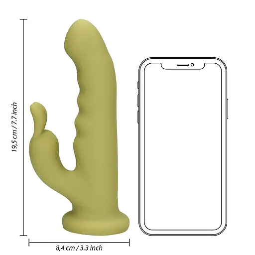 Вибратор-кролик Loveline Ultra Soft Silicone Rotating зеленый - фото 8