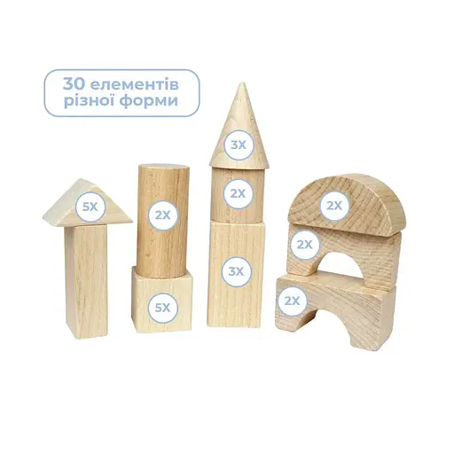Деревянный конструктор Строительный набор Igroteco 900833 30 деталей - фото 2
