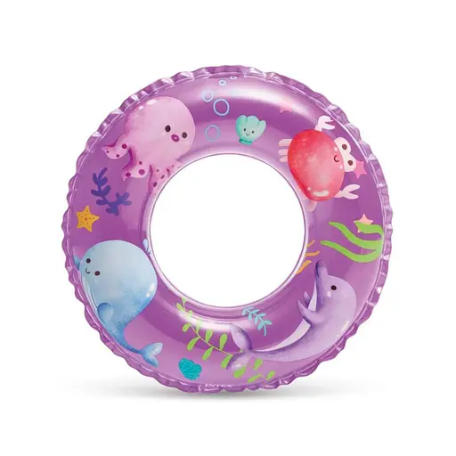 Дитячий надувний круг "Рибки" Intex 59242(Violet) фіолетовий 61 см - фото 1