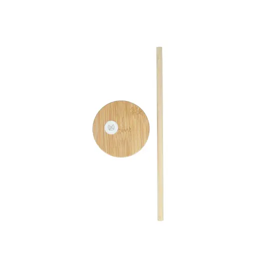 Стеклянная бутылка OldBro Tumbler с бамбуковой трубочкой white 550 мл - фото 3