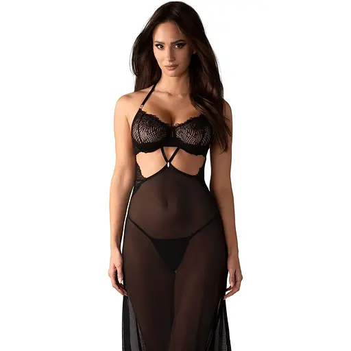 Комплект білизни Obsessive Iliosa S/M (чорний)