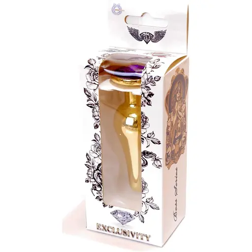 Анальна пробка Boss Of Toys Boss Series - Jewellery Gold Butt Plug Purple, BS6400070, Золотий / Фіолетовий - фото 8