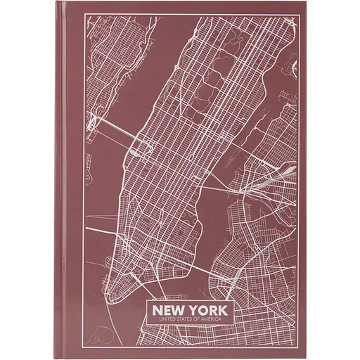 Книга записна Axent Maps New York A4 в клітинку 96 аркушів рожево-коричнева (8422-543-A) - фото 3