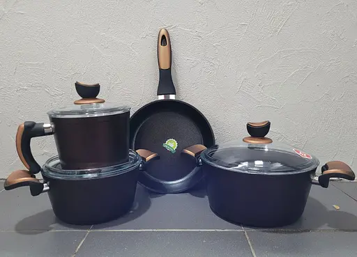 Набір каструль Casa Royal Elite Titanium із покриттям Bio Titanium 7 предметів Бронзовий - фото 4