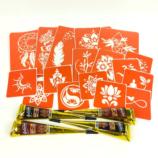 Набор хны с трафаретами для био-папа №6 henna-set-06 - фото 4