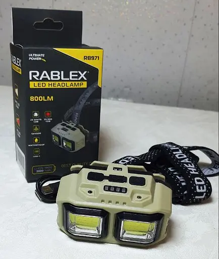 Яркий налобный фонарь Rablex RB 971 с красным и белым светом аккумуляторный с датчиком движения 18650 IP44 - фото 7