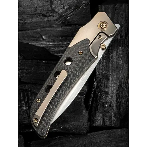 Ніж Weknife WE-Guthrie Champagne Titanium Twill CF - фото 7