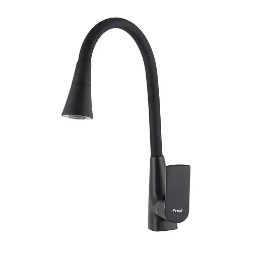 Смеситель для кухни Frap F4471-6 с гибким изливом Черный матовый - фото 1