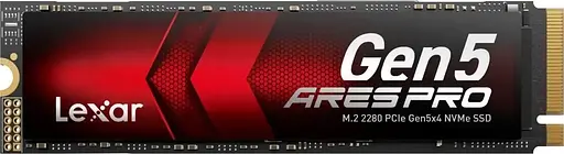 Накопитель SSD m.2 NVMe 1TB LEXAR ARES PRO PCIe 5.0 (LNMAESP001T-RNNNG) U1 - фото 1