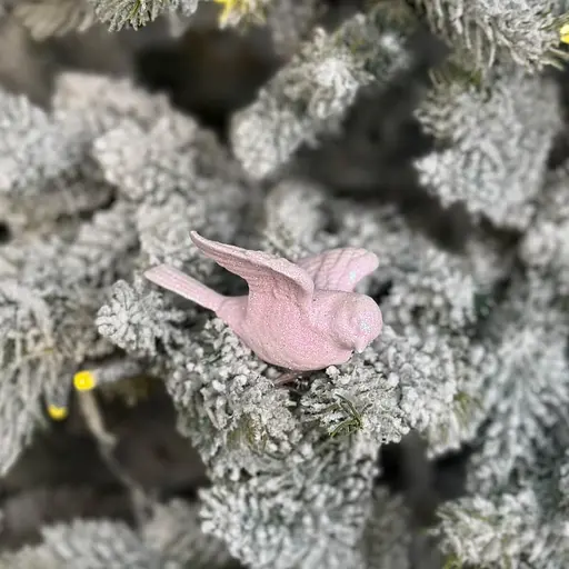 Елочная игрушка MIS LT Птичка 8х6х4 см розовый - фото 2