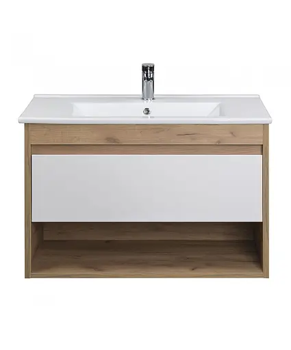 Тумба Мойдодир Oslo 80 Wood з умивальником SU-80 дуб крафт/Білий - фото 4