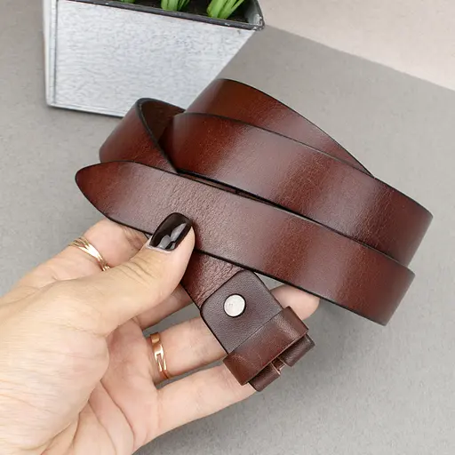 Ремінь-вузол жіночий шкіряний без пряжки SF-258 коричневий (125 см) - фото 3