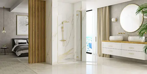 Душевые двери Rea Hugo 100 brushed gold REA-K8413 - фото 3