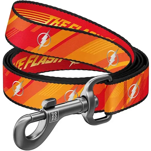 Повідець для собак Waudog Nylon нейлоновий, світловідбивний, малюнок "Флеш Лого", M