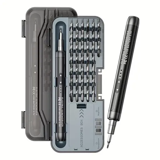 Аккумуляторная отвертка 46 в 1 с магнитными битами. Черная - фото 3