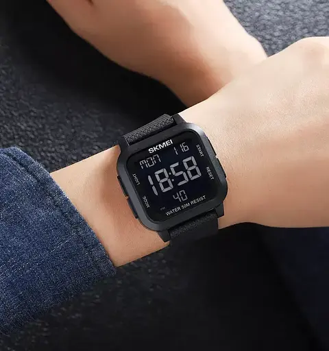 Чоловічий наручний годинник Skmei 1894 (Чорний з чорним циферблатом) - фото 5
