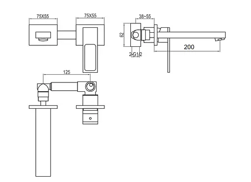 Змішувач для умивальника Kohlman Nexen хром + Box прихованого монтажу QW183U-20 Хром - фото 4