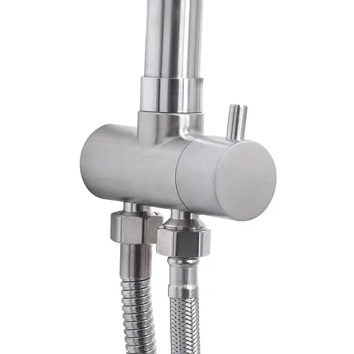 Душова стійка універсальна Lidz Aria 1120 на два споживача LDARI1120NKS46112 Nickel, Нержавіюча сталь - фото 3