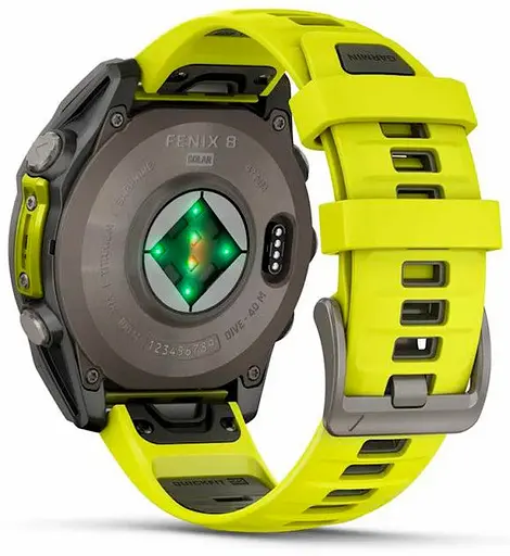 Смарт-годинник Garmin Fenix 8 47mm Solar Sapphire Titanium w. Amp Yellow/Graphite Silicone Band (010-02906-20) - фото 3