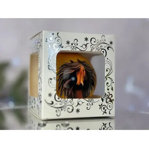 Ялинкова прикраса Санта Шоп Символ 2026 Стрімкий кінь золотий скло (4820001234107) - фото 4