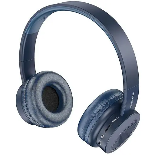 Беспроводная стерео гарнитура Borofone BO11 Maily, AUX, BT5.0, 250mAh, 8h, Синий