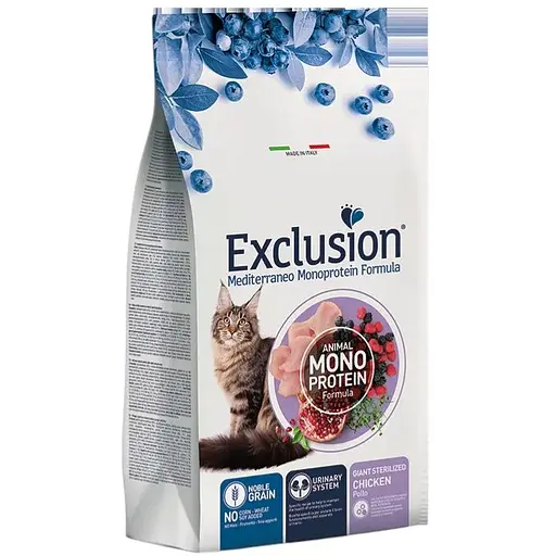 Корм Exclusion Giant Sterilized Chicken для стерилізованих кішок великих порід з куркою 1,5 кг - фото 1