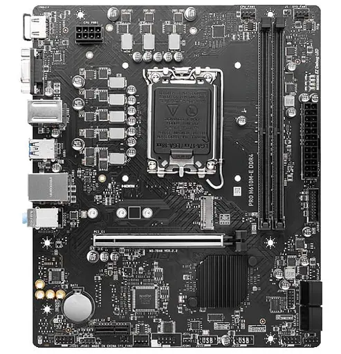 Материнская плата MSI PRO H610M-E DDR4 (PRO H610M-E DDR4) (Socket 1700, Intel H610, Micro-ATX) - фото 1