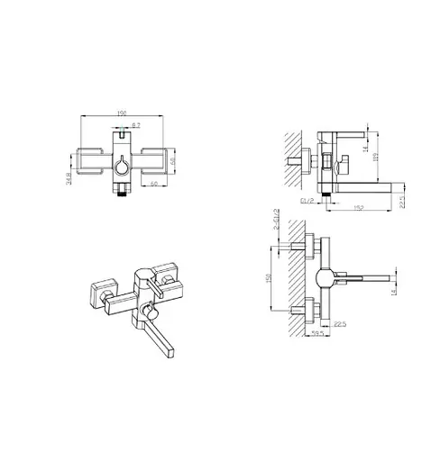 Змішувач для ванни Mixxus Bond 009 Euro (MI7151) - фото 2