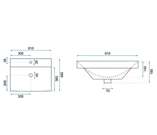 Умивальник Rea Daisy врізний білий REA-U0875, Білий - фото 5