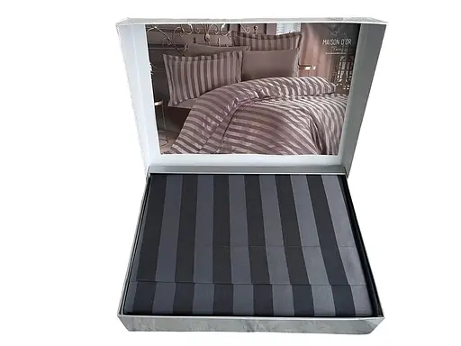 Постільна білизна Maison D’or Fous Grey Black Сатин-Бамбук Maison D'or pbe0051902 - фото 1