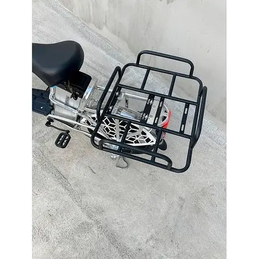 Электровелосипед E-scooter V12 двухместный 18 дюймов 600W 48V 16Ah + грузовой усиленный багажник - фото 3