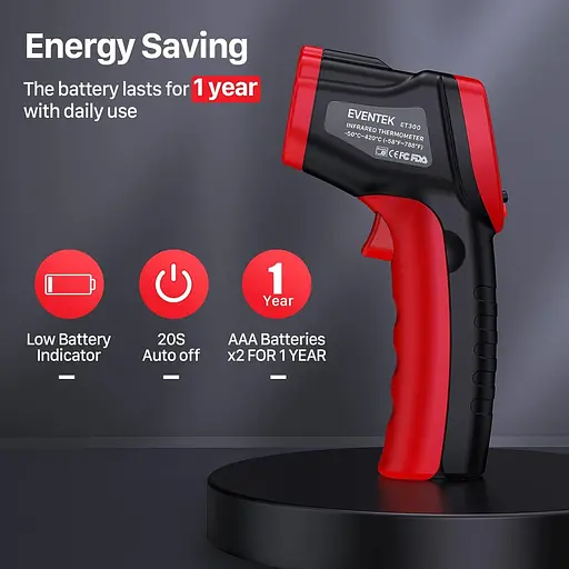 Лазерный инфракрасный термометр пирометр датчик температуры Eventek от -50 до + 380 °C - фото 4
