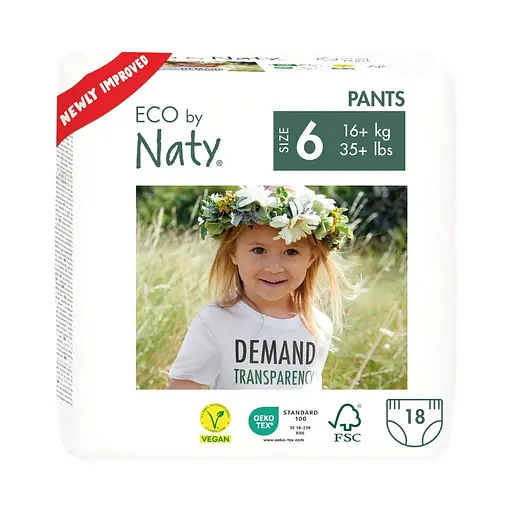 Еко підгузки трусики розмір 6. 16+ кг., 18 шт. ECO BY NATY