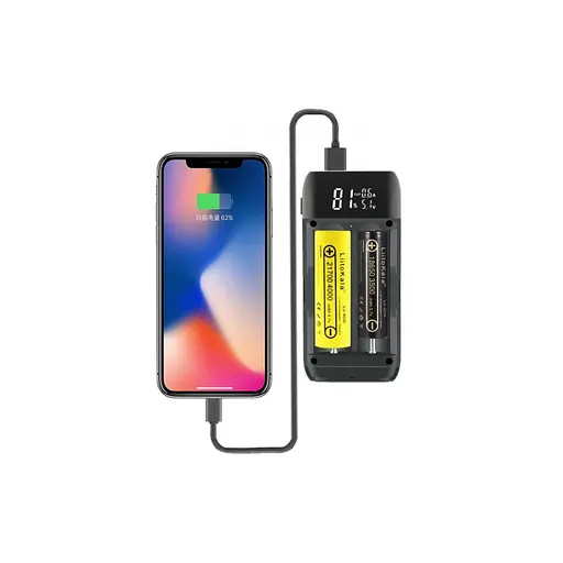 Зарядний пристрій-павербанк LiitoKala Lii-MP2  на 2 канали для акумуляторів, сірий - фото 6