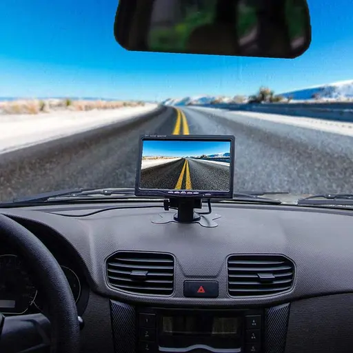 Автомобильный монитор 7 дюймов для камеры заднего вида Podofo R09+, 2 AV входа, крепление на торпедо (100769) - фото 6