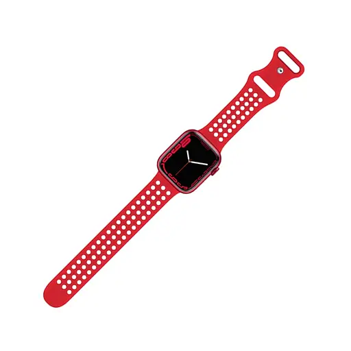 Ремешок силиконовый Hoco iWatch WA08 honeycomb 38/40/41 mm big красный - фото 3