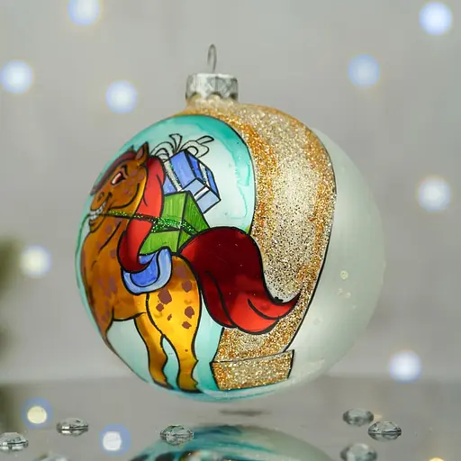 Елочное украшение Санта Шоп Символ 2026 Подкова на счастье стекло (4820001180381) - фото 2