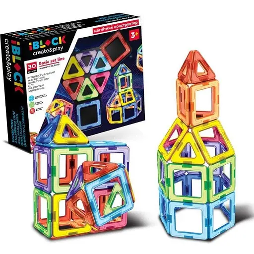 Детский магнитный конструктор iBlock PL-923-526 30 деталей - фото 1