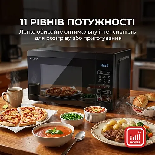 Мікрохвильова піч Sharp YC-MS02E-B - фото 10