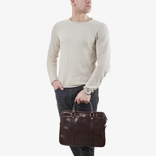 Шкіряна чоловіча сумка VIRGINIA CONTI 35х25х8 см sum0023804 - фото 2