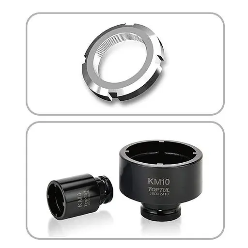 Набор головок для стопорных гаек с внутренними зубцами (KM4-KM12) 9 шт. Toptul hoz0014543 - фото 2