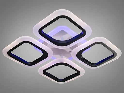 Світлодіодна люстра смарт світильник з пультом, 50Вт, чорний - фото 2