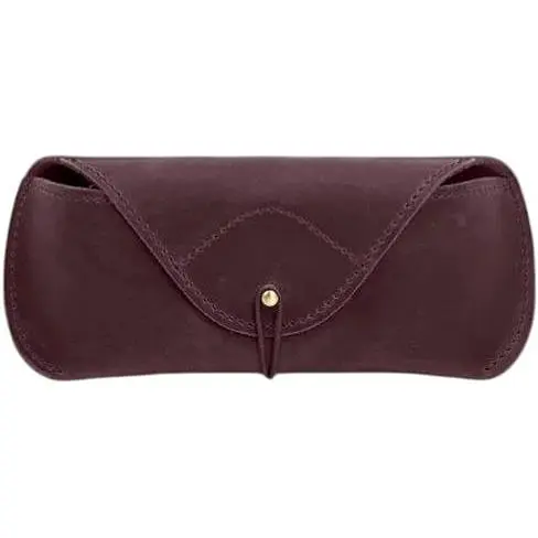 Кожаный чехол для очков BlankNote с клапаном на резинке Бордовый Crazy Horse - фото 1