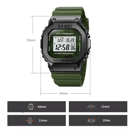 Чоловічий наручний спортивний годинник Skmei 1851 Зелений - фото 5