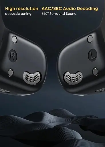 Беспроводные спортивные Bluetooth наушники Langsdom TS17 Open-Ear с направленным звуком и микрофоном Черный - фото 4