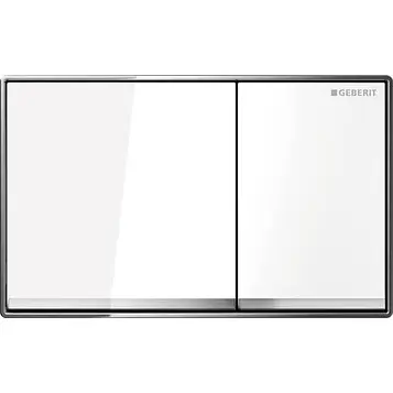 Клавіша змиву Geberit Omega60 скло біле 115.081.SI.1, Білий - фото 1