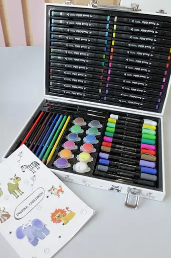 Набор для детского творчества и рисования Inspire Children в алюминиевом чемоданчике 48 предметов - фото 3